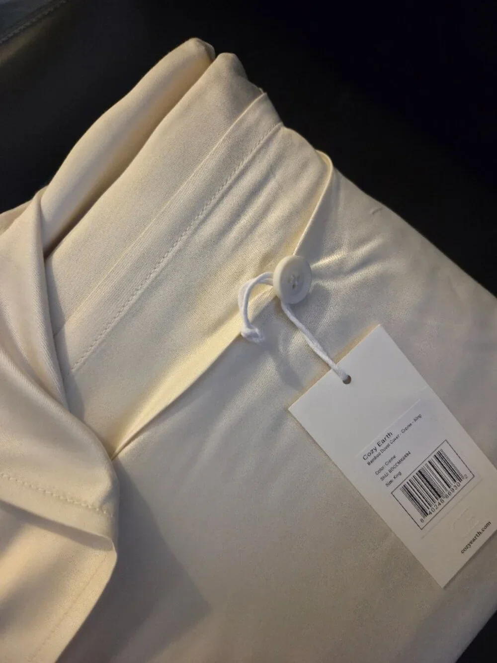 NWT Cozy Earth King Bamboo Duvet Cover Creme Luxury Bedding